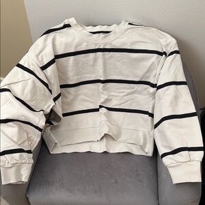 Perfectly Oversized Cropped Crew Stripe